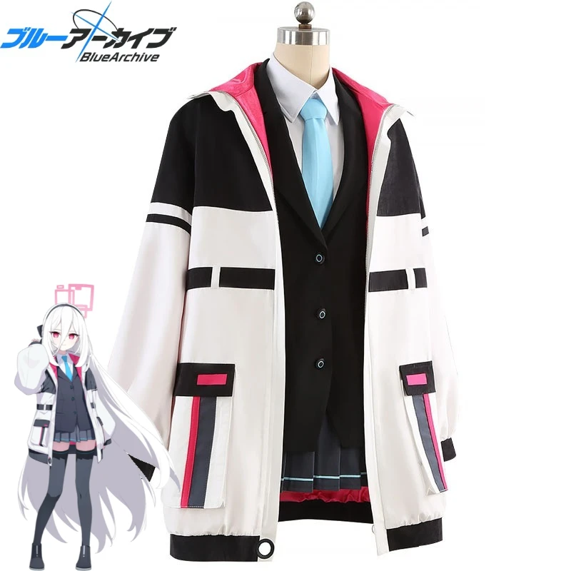 Blue Archive Cosplay Costume Kei Cute Coat Blazer JK Skirt Sailor Uniform Socks Tie Wig Battle Suit Full Set for Game Comic Con view 5