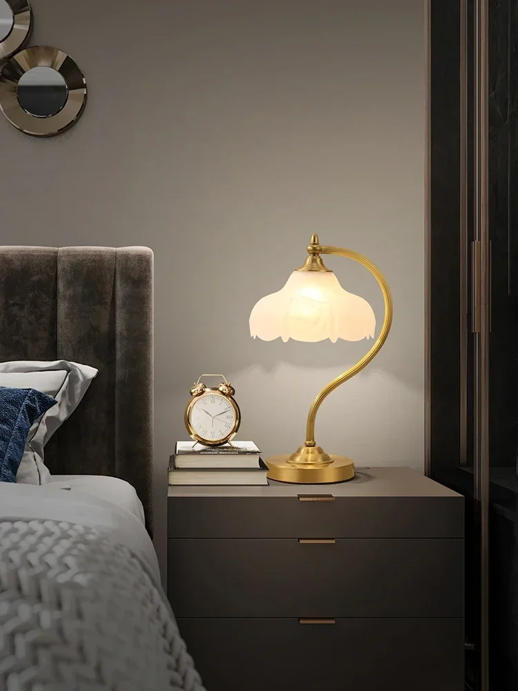 

All Copper European Table Lamp Bedroom Ins Nordic Living Room Desk Warm Bedside Lamp