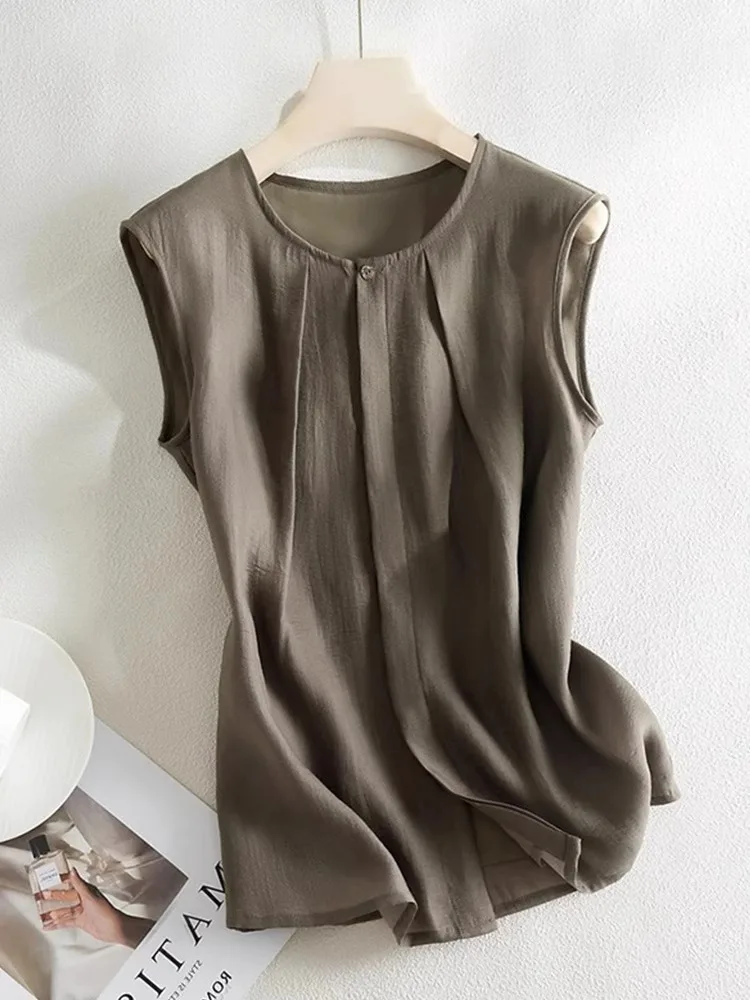 

Летний дышащий топ-жилет из шифона Slimming Color Ne Svel, универсальный, прямой крой, в корейском стиле