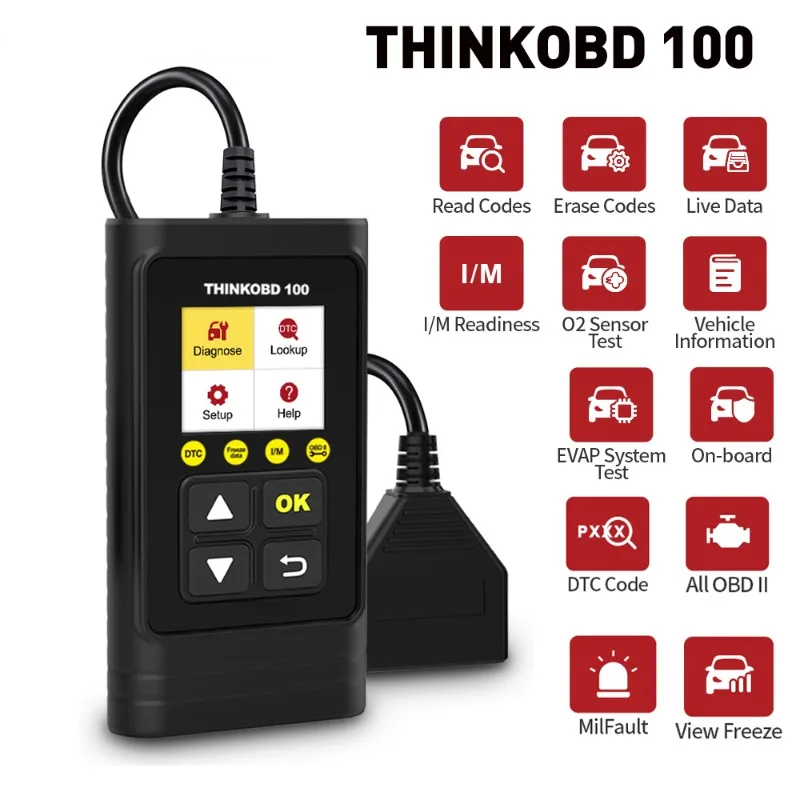 OBD 100 OBD2 Automotive Engine Fault Diagnostic Instrument Overseas Multilingual