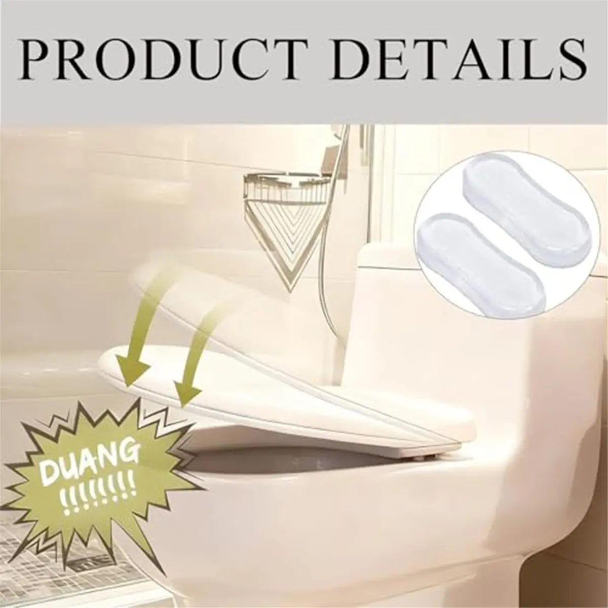 11·11COUPON 10-Piece Toilet Seat Bumper Set - Self-Adhesive Toilet Lid Bumpers Designed for Noise Reduction and Stability