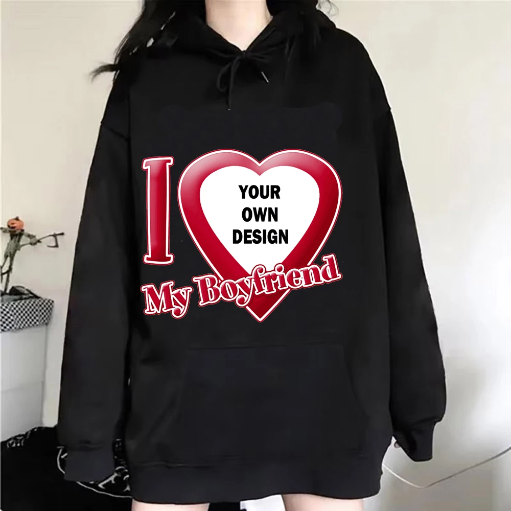 أنا أحب صديقي تخصيص شعار العلامة التجارية الخاصة بك DIY تصميم هوديس عالية الجودة الرجال / النساء البلوز
