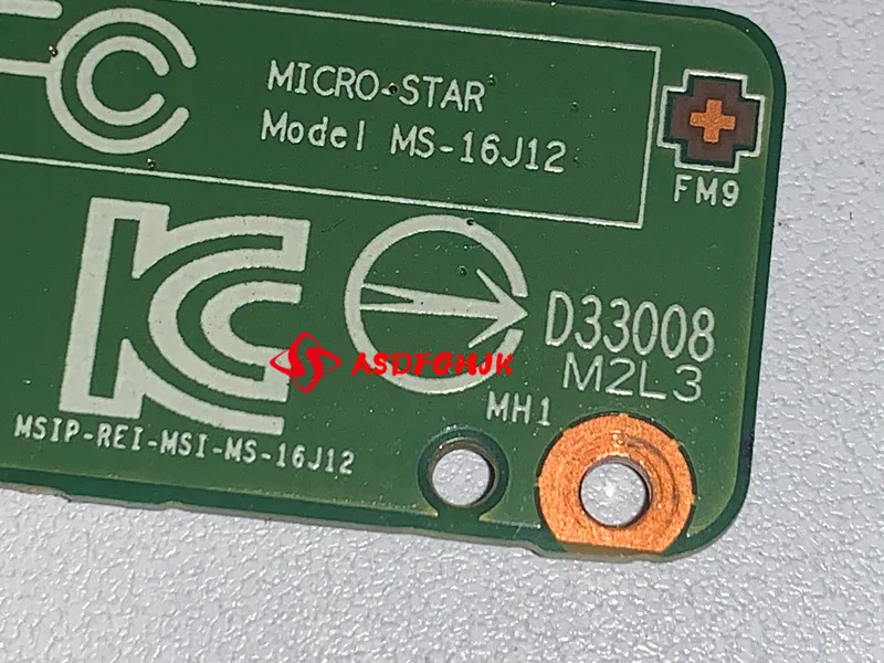 USB Card Reader Media Button Board, MS-16J12, VER 1.0, 100% Test, original para MSI, GE72, GE72-003US Series, Laptop, transporte rápido