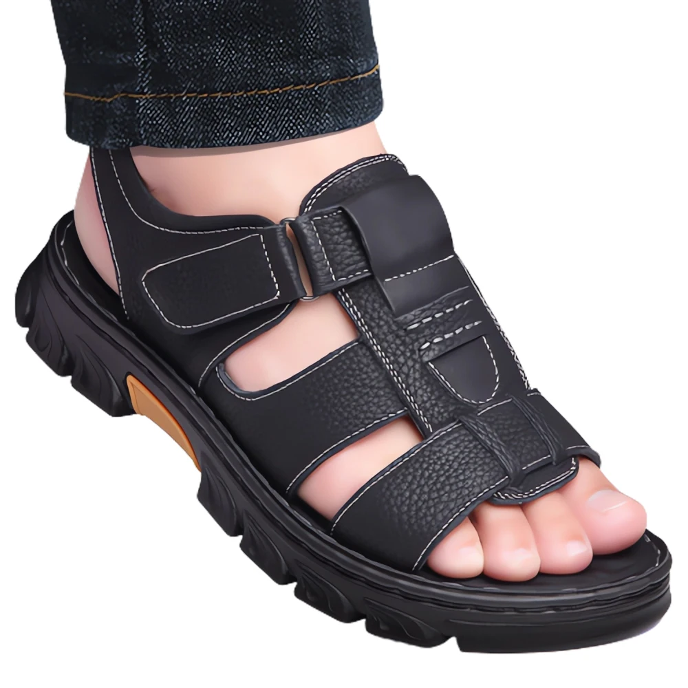 Fashion Sandals Men Summer All-Match Sandals Shoes Soft Footbed Sandals For Beach Outdoor Thick-soled Anti-slip Shoes Male