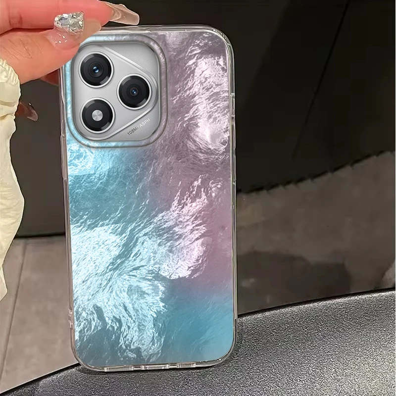 Capa de telefone com textura de geleira gradiente para honor 200 x9c magic7 magic6 400 lite 200pro 200 smart x9a x8a x8b x8c x7c fundas capa