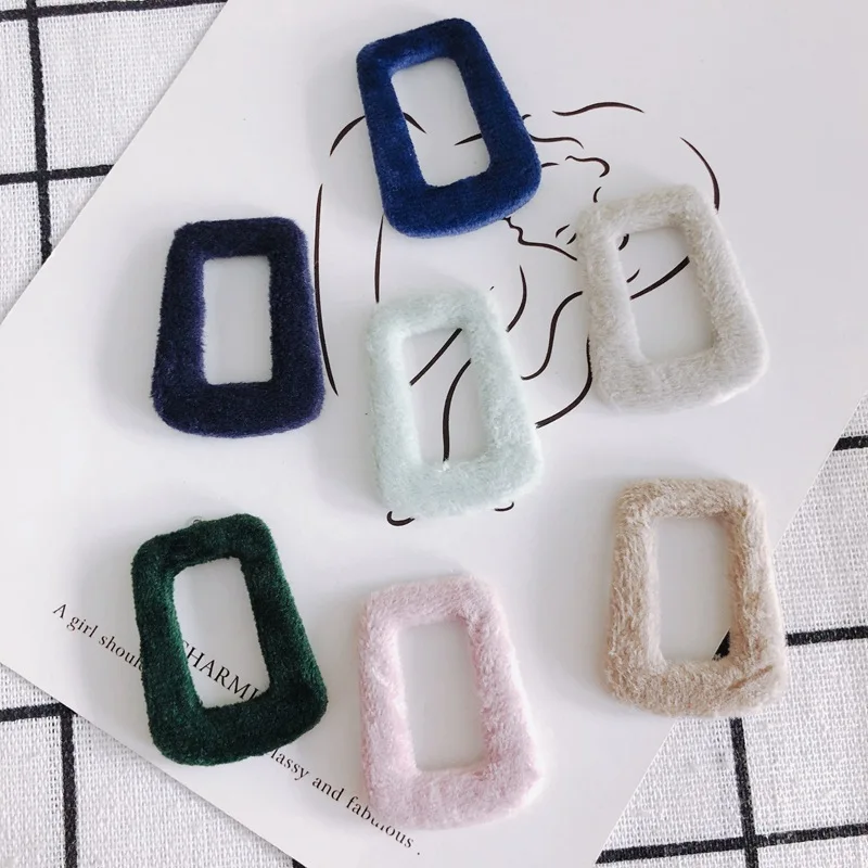 42*30mm 50pcs Wool Fabric Paved Jewelry Patch Sticker Ornament Accessories Necklace Bracelet Earring Garment Button Cameo Charms