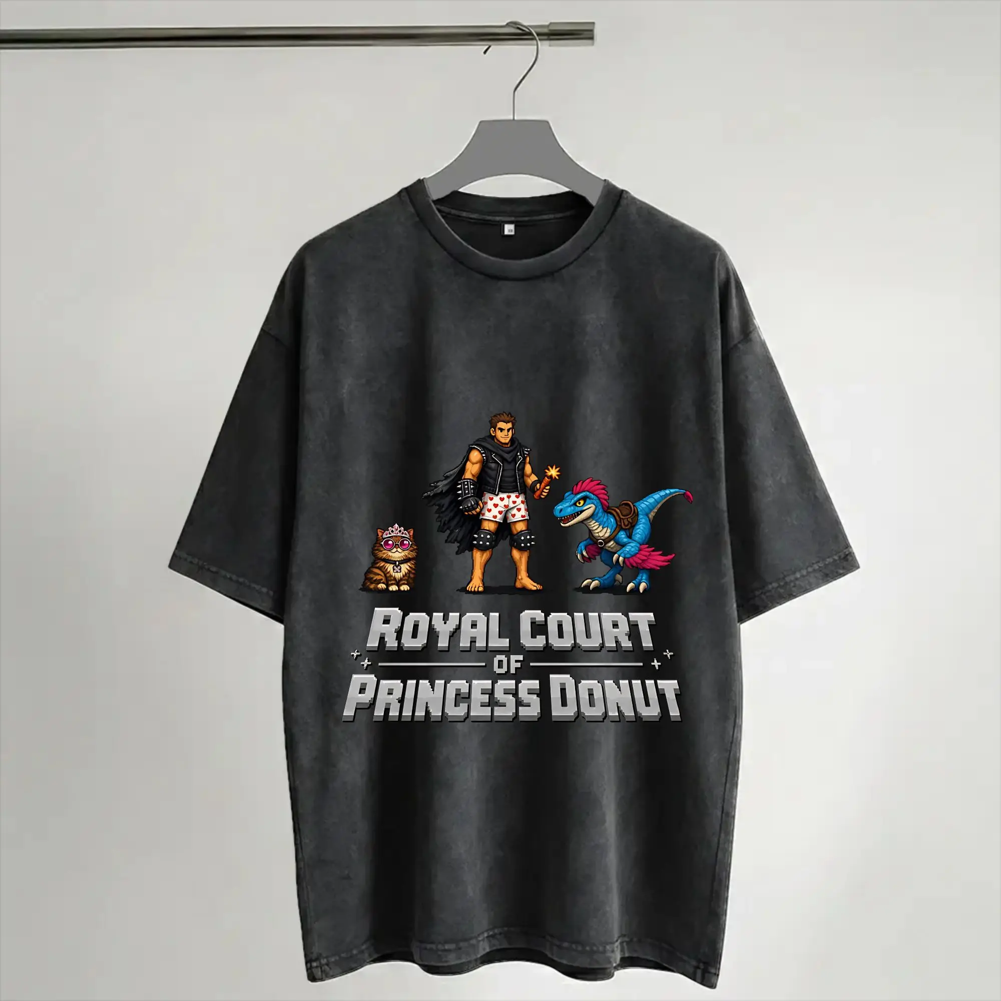 Harajuku Washed Shirts Carl And The Princess Donut and Mongo Dungeon Crawler Carl  Outfit Fashion T-Shirts Oversize Streetwear