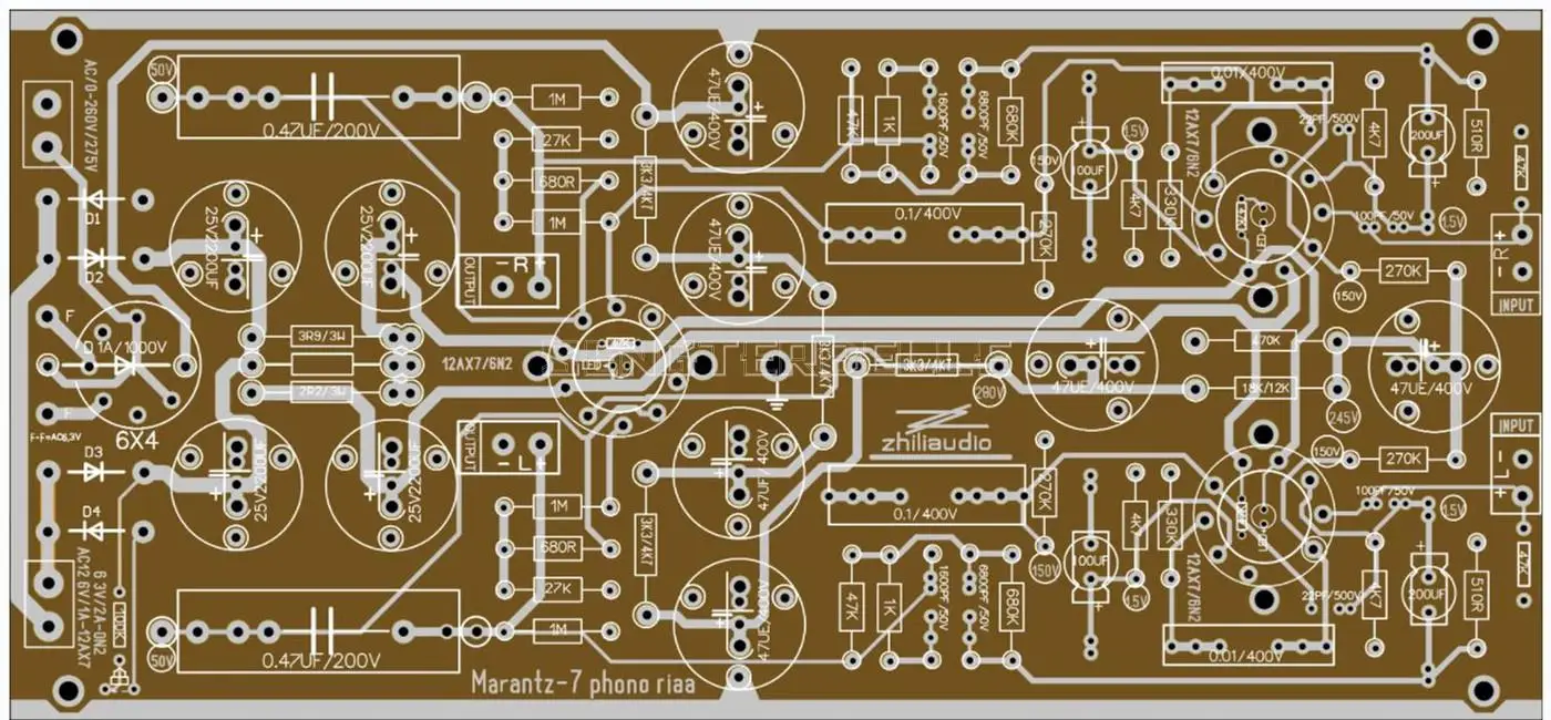 Basado en el circuito Marantz-7 HiFi M7 12AX7 tubo de vacío RIAA Kit de placa amplificadora de sonido Phono