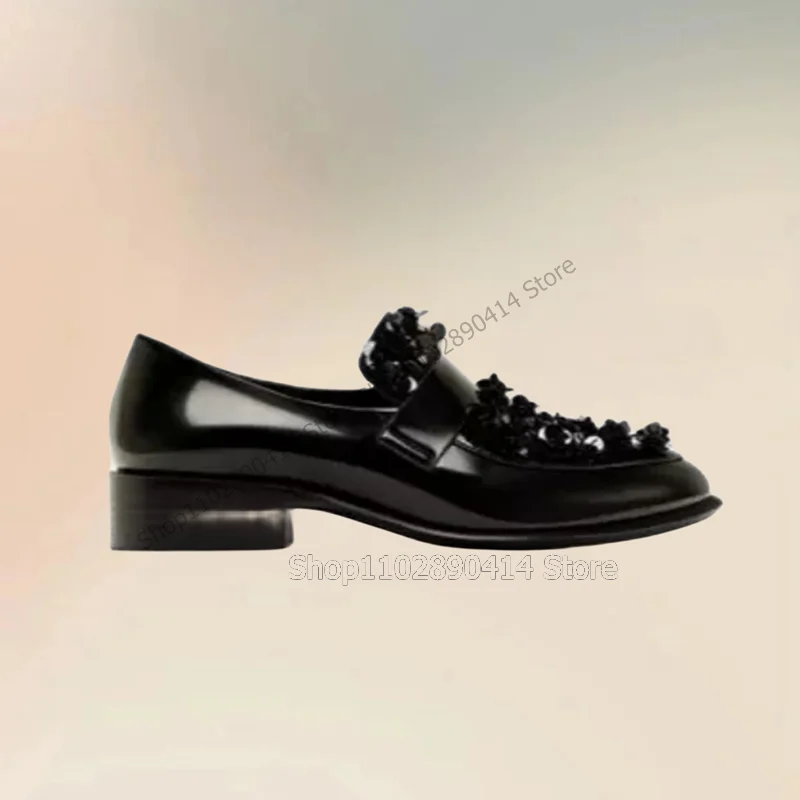 Black Sequins Decor Pointed Toe Men Shoes Fashion Slip On Male Shoes Luxury Handmade Party Feast Banquet Office Men Dress Shoes