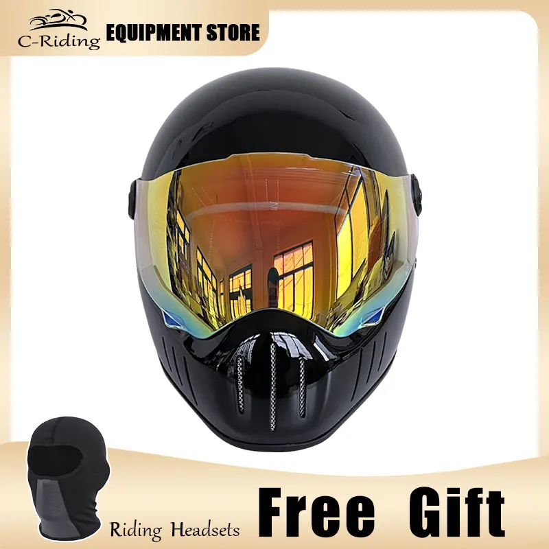 

Retro Helmet Full Face All Season Racing Motorcycle Helmets Motorbike Casque Casco Motocicleta Capacete Moto Safety Cap