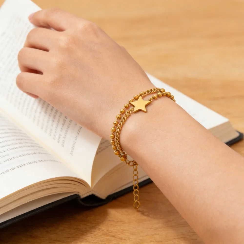 Trendy Dual-Layered Star Bracelet