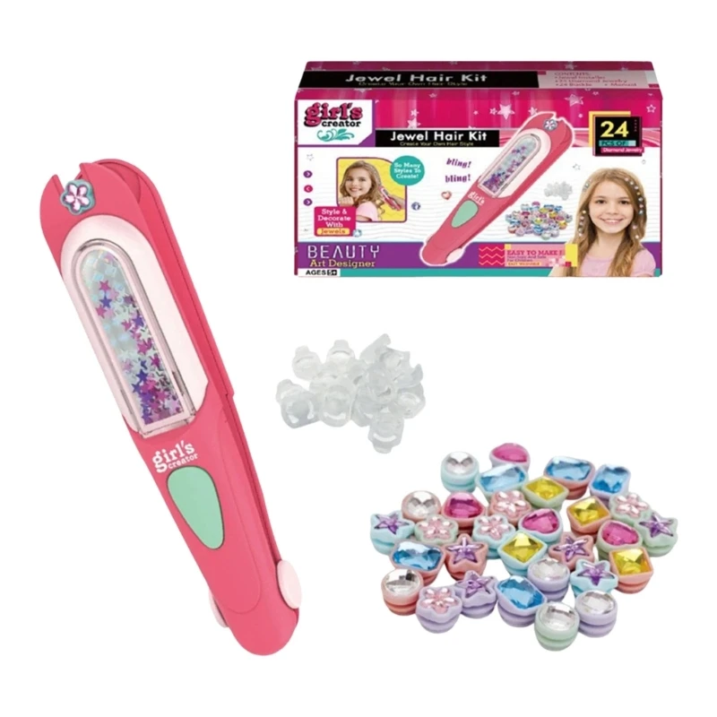  Hair Jewelling Bead Machine Craft Kits For Kids Parent Child Bonding Activity Creative Hairstyle Making Toy for Party Fun