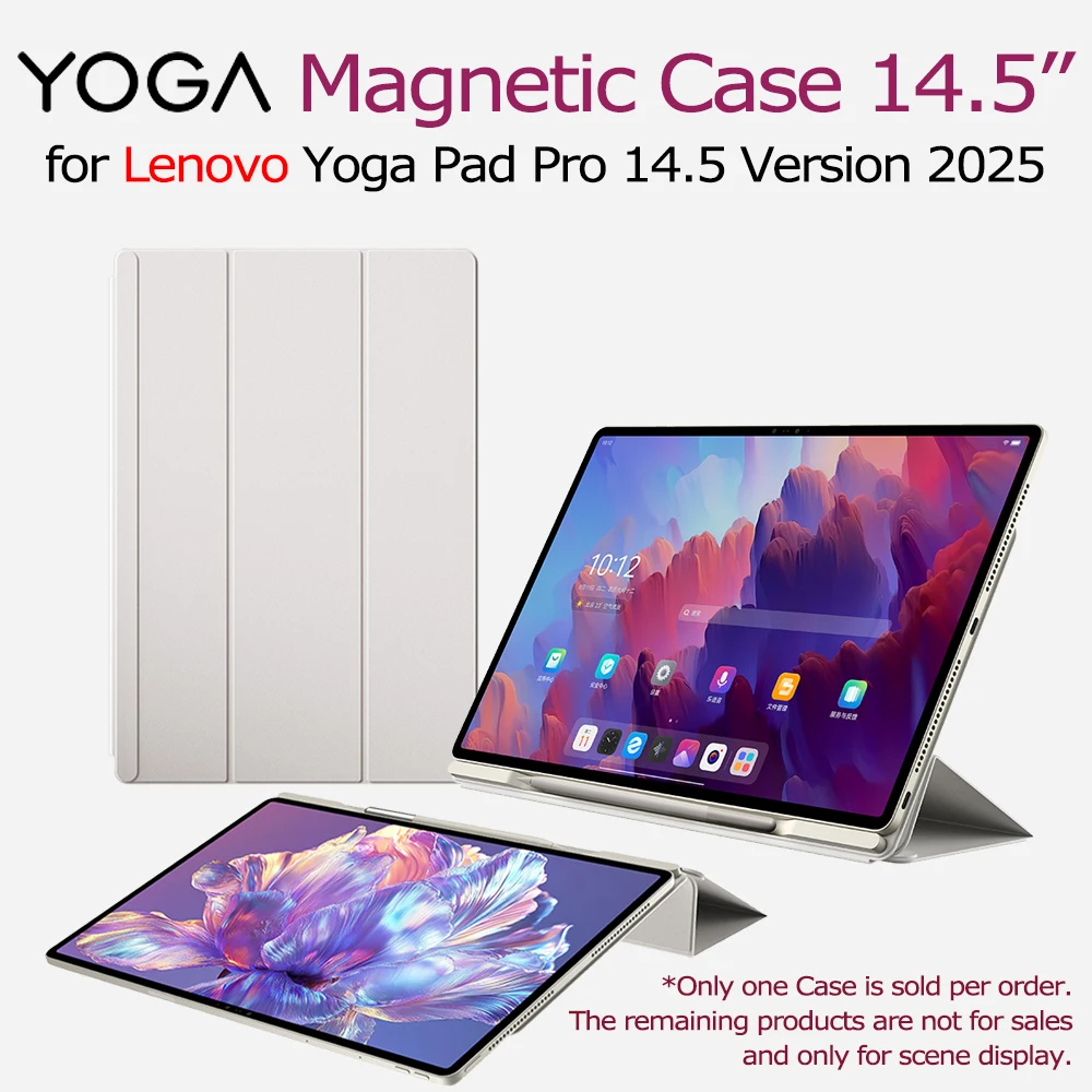 

Original Magnetic Folio Case 14.5-inch for Lenovo Yoga Pad Pro 14.5 Version 2025 Protective with Pen Storage Slot Skin-friendly