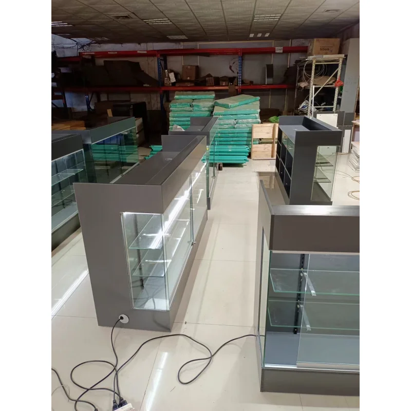 Customized-Factory Direct Sell 6 Feet Boutique Restaurant Store FullFront Glass Showcase Checkout Cashier Counters S