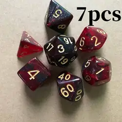 Ensemble de 7 dés polyédriques, ciel étoilé, multi-faces, jeu de chiffres pour DnD RPG 4 6 8 10 12 20 D4-D20