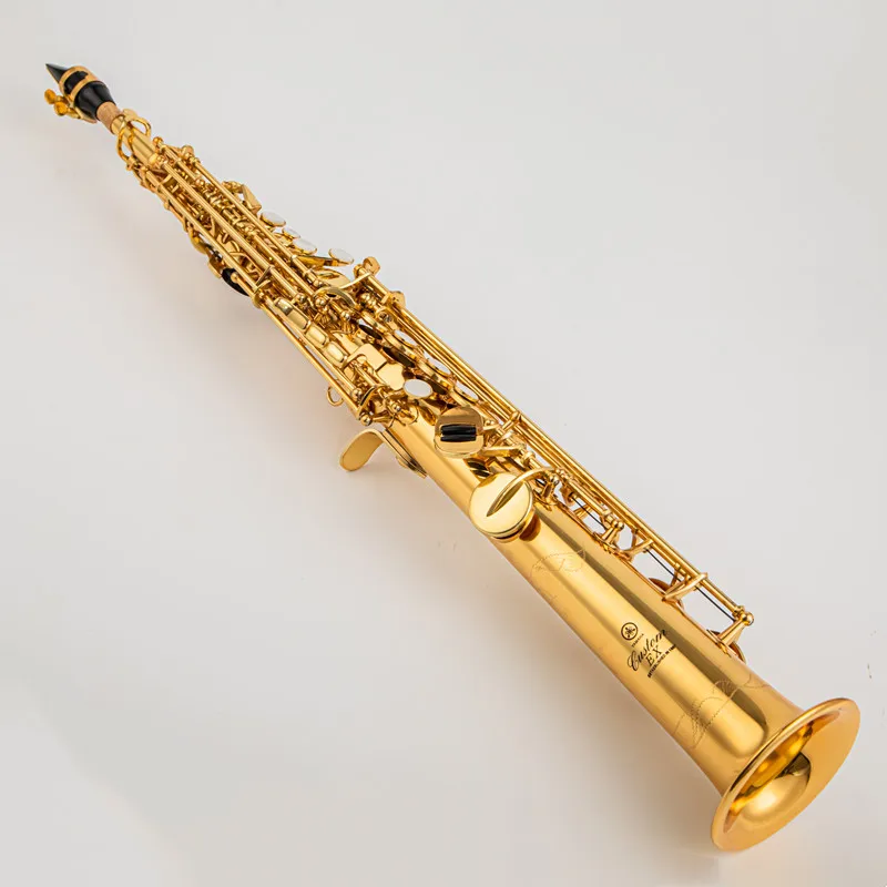 

Japan 875EX Soprano Saxophone BB Brass Gold Lacquer Straight Pipe YSS-875EX professional Sax Musical instrument With Case