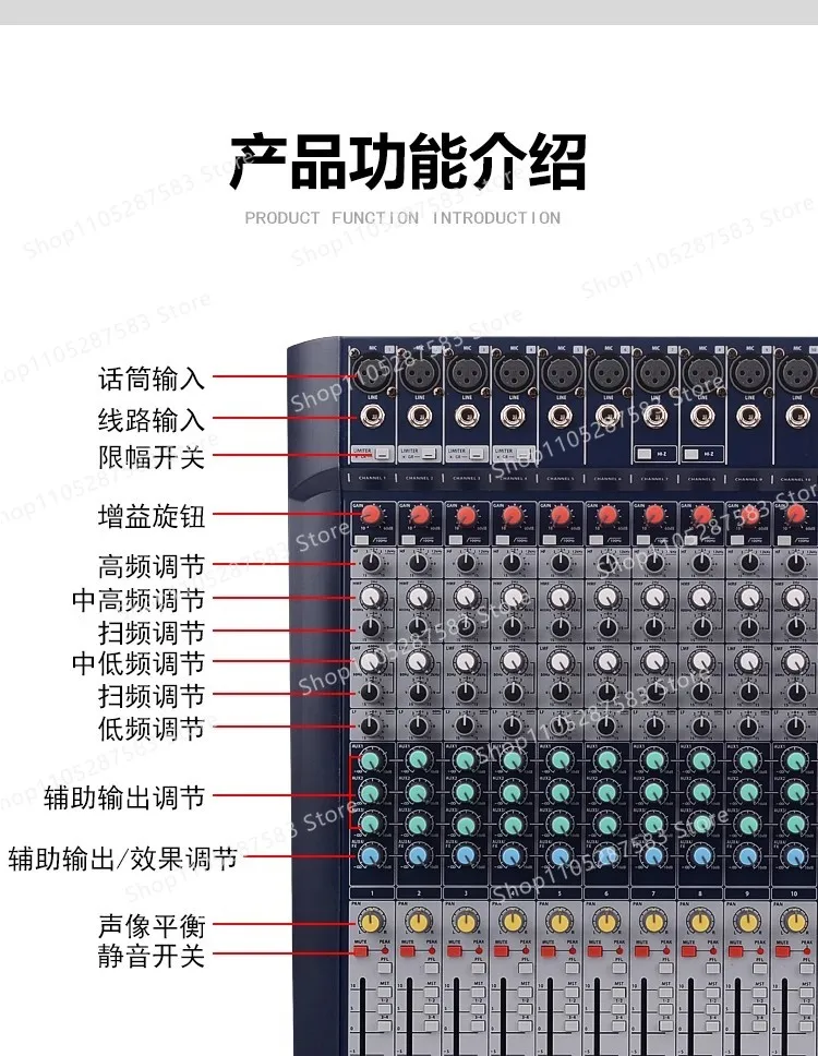 S10/S12/S16/S22 Professional stage performance 16-way four-group built-in effect mixer