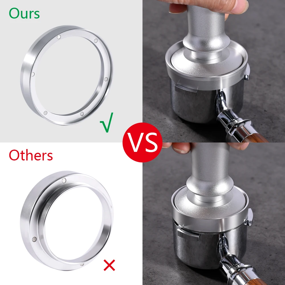 51/54/58mm Dosing Funnel with 6 Magnets, Espresso Coffee Aluminum Dosing Ring Fits 51/54/58/58.5mm Portafilter Barista Tools