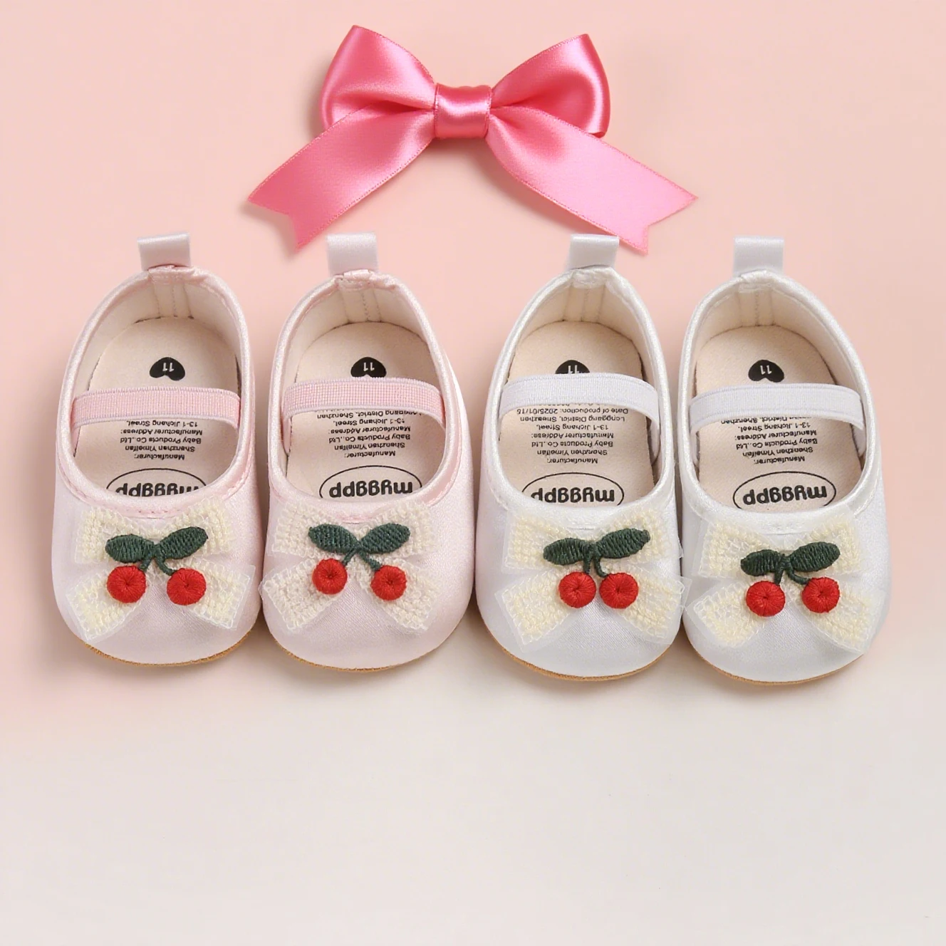 

New Infant Baby Girls Mary Jane Flats Non Slip for Toddler First Walkers Soft Sole Crib Shoes Sneaker Wedding Party Christmas Pr