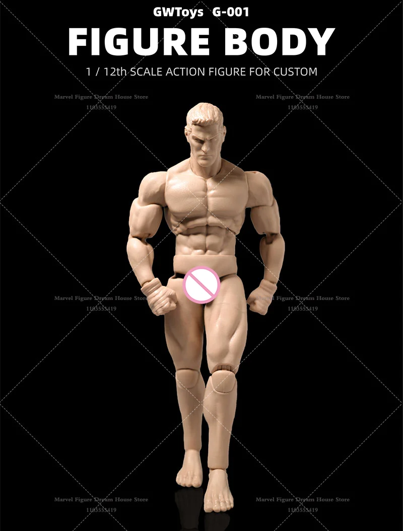 Na stanie GWToys G001 Model w skali 1/12 z realistycznym malowaniem, ruchome mięśnie, męskie ciało, pasuje do figurek akcji 6-calowych, kolekcja.