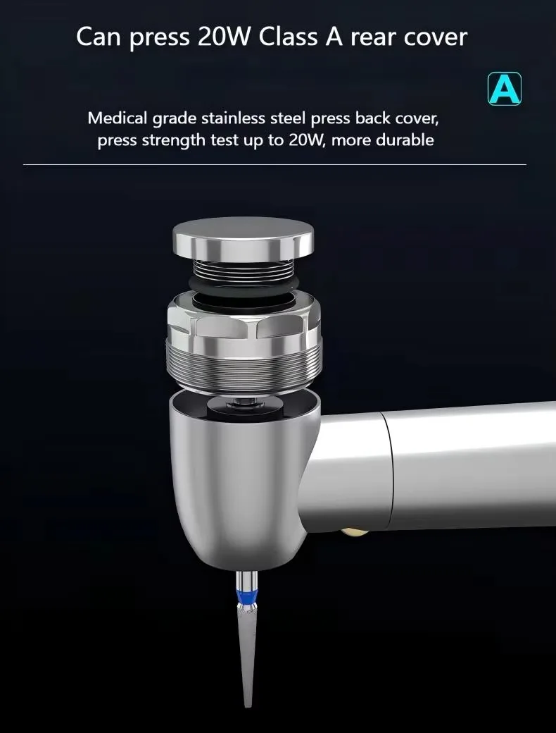 Großverkauf Dental-Faseroptik-LED-E-Generator / Ohne LED Schnelles Hochgeschwindigkeits-Handstück mit Druckknopf 4/2-Loch-Luftturbine N-S/K-Stil – Detail 3