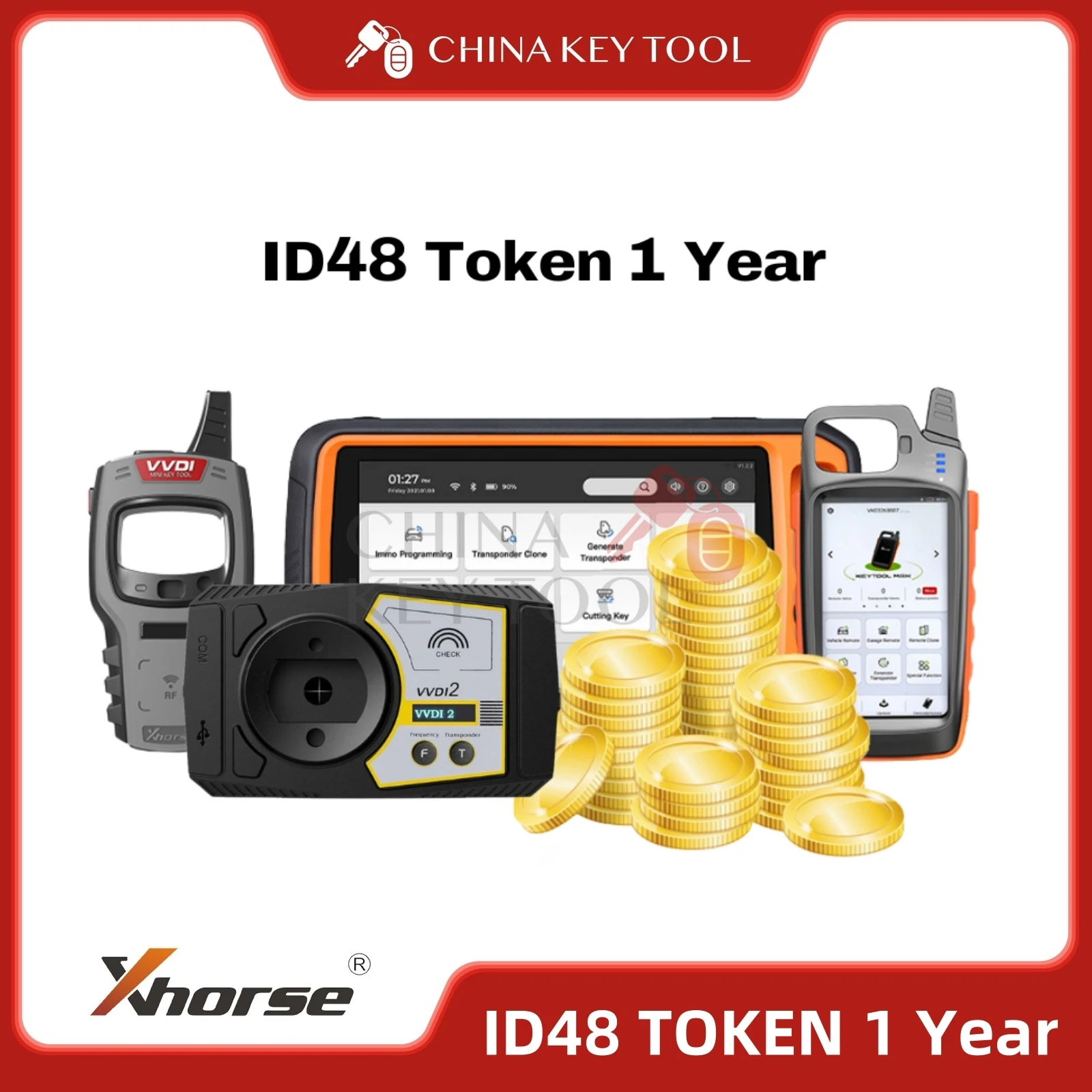 

Xhorse VVDI OBD48 Clone ID48 96bit Copy Each Day 3 Tokens for One Year Suitable for VVDI MINI/ KEYTOOL MAX/ MAXPRO/ KEYTOOL PLUS