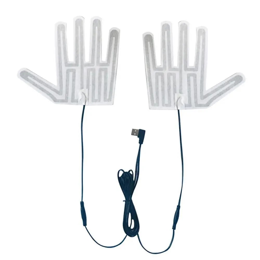 Warm Gloves Heater Five-Finger Gloves Skiing Electric Heating Film Gloves Heating Pad USB Heated Gloves Pad Glove Heating Sheet