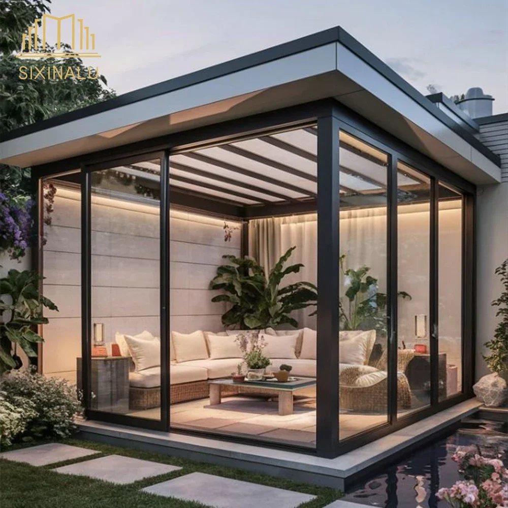 

Sunroom Greenhouse Sliding Door French Entrance Interior Door Aluminium Tempered Double Glazed Casement Doors House Room