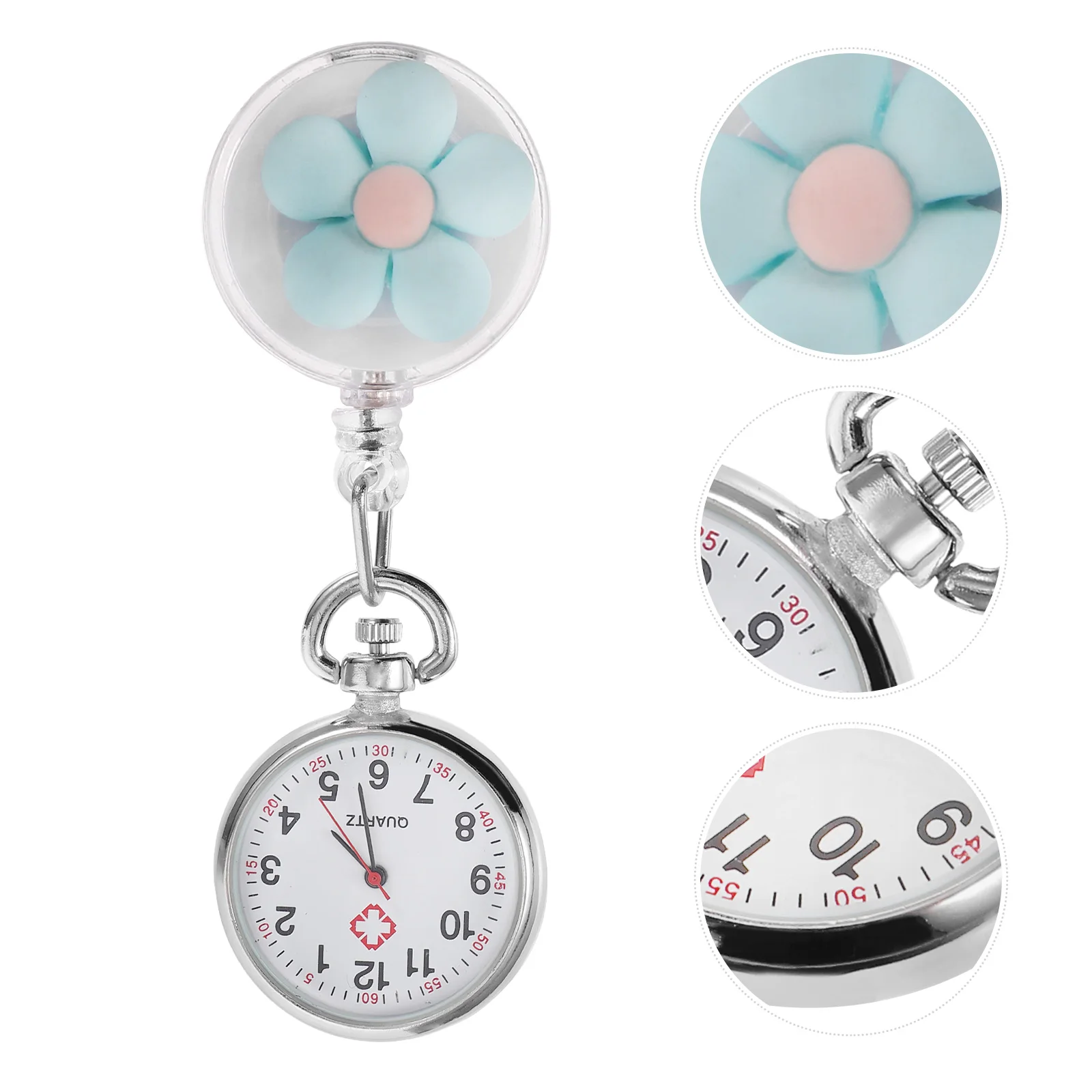 

Chest on Pin Quartz Watches Cartoon Clip On Portable Hanging Fob Nurse Kid'S Watch Rhinestones Pocket Watch