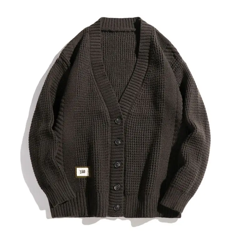 

Мужской кардиган в стиле ретро, свободного кроя, с V-образным вырезом, из полиэфирного волокна, для весны и осени, повседневный, теплый