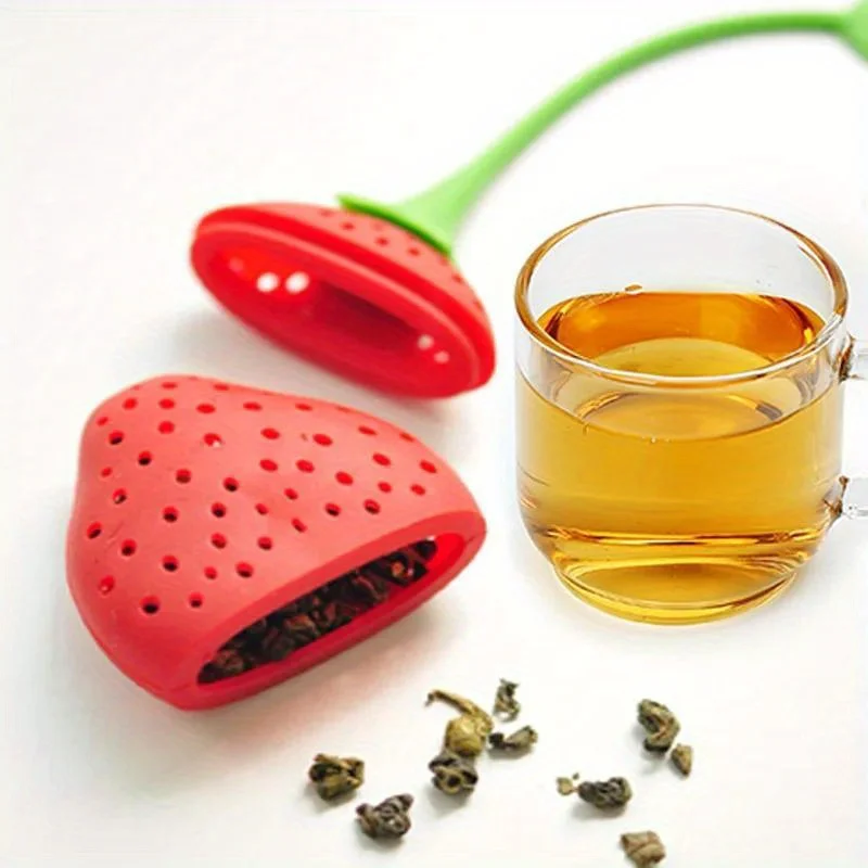 1pc Strawberry Tea Infuser, Cute Strawberry Tea Leaf Strainer, Teapot Accessory Gadget  Kitchen Accessories