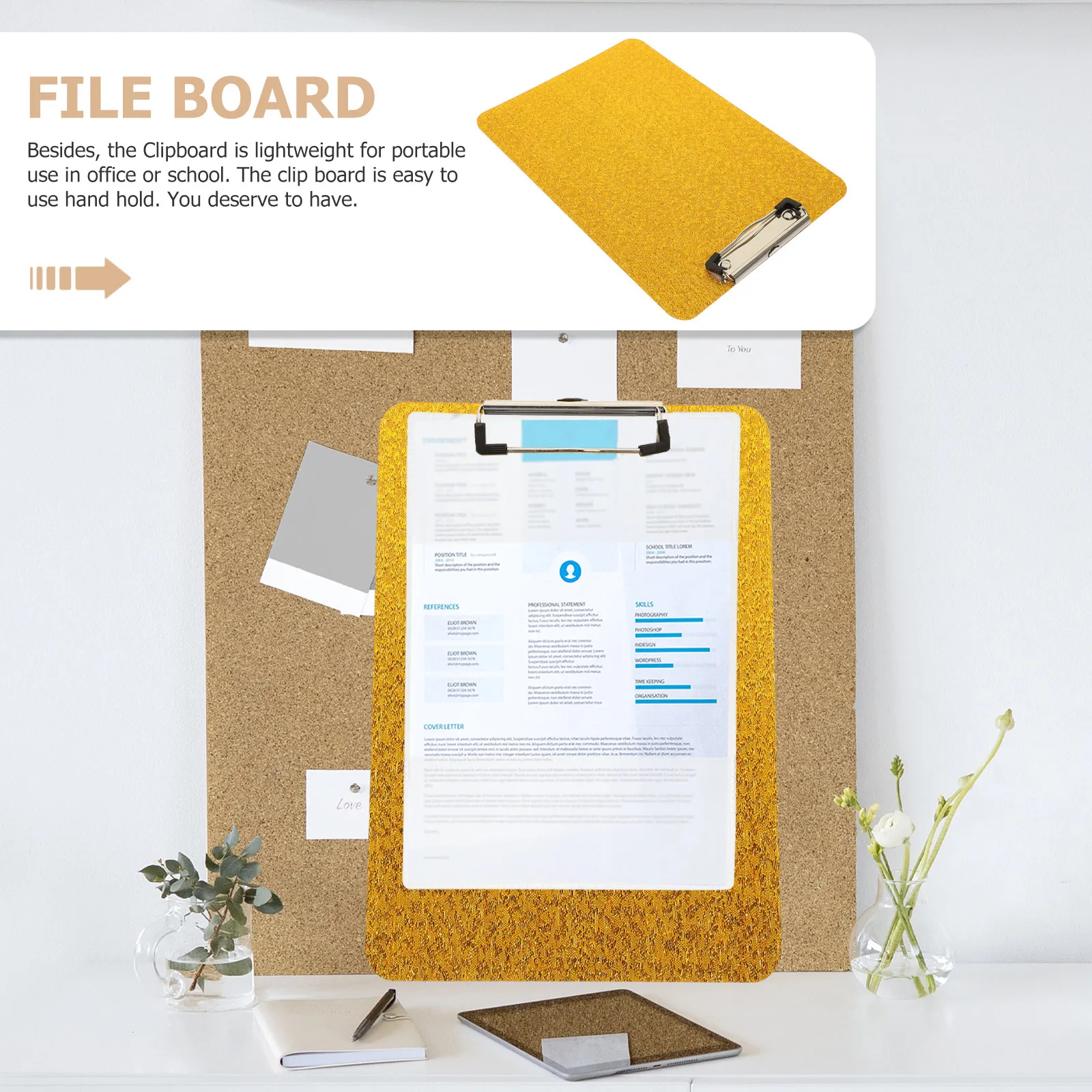 

Lightweight Acrylic Writing Board Portable Clipboard for Papers Files Menus Ideal for Teachers Students Office Workers Compact