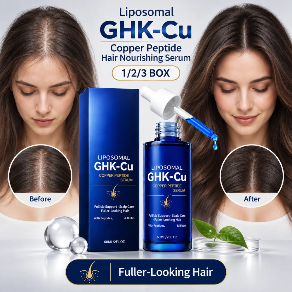 GHK-Cu Copper Peptide Hair Nourishing Serum 2 fl oz Biotin Scalp Moisturizing Care for Thinning Hair Fuller Volume Root Support