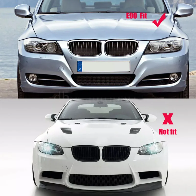 Front Shiny Grilles Kidney Grills For BMW 3 Series E90 E91 M3 style 4Dr 2009-2011 LCI Car Front Bumper Air Intake Accessories