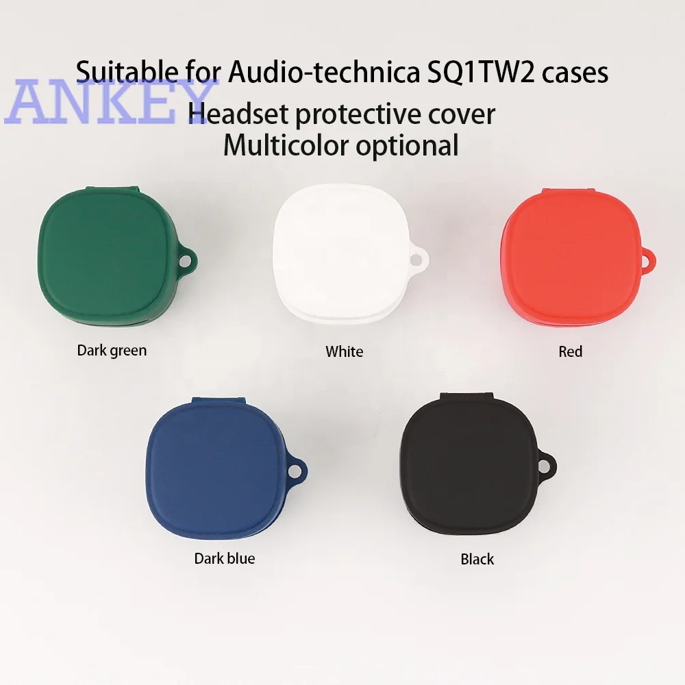 Silicone Case for Audio-technica ATH SQ1TW2 Wireless Headphone Cases Soft Slim Shockproof Earphone Cover with Keychain