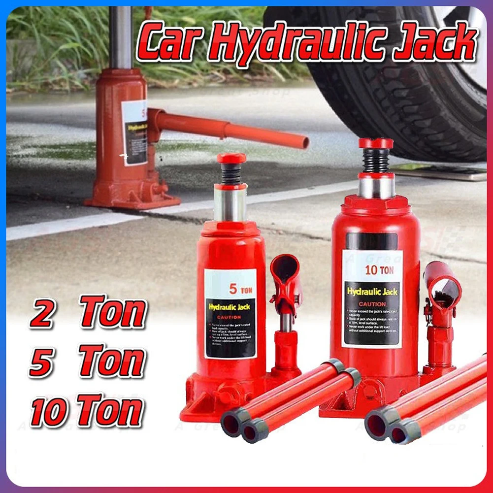 2/5/10Ton Lifting Jack House Truck Hydraulic Portable Bottle Jack Lift Vertical Hydraulic Car Small Automotive Jack Steel