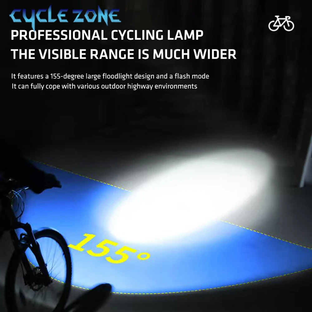 Велосипедный фонарь с звуковым сигналом Type-C, перезаряжаемый передний фонарь для горного велосипеда, велосипедный звонок, 4 режима, велосипедная фара, фонарик для ночной езды