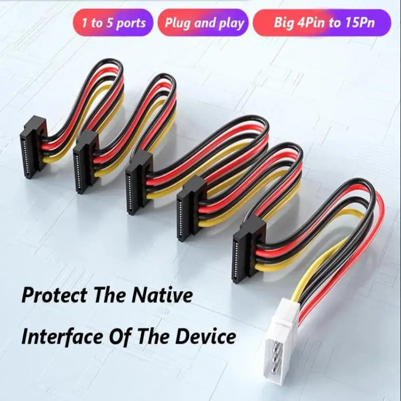 

SATA 3,5/2,5-дюймовый 1–5 SATA жесткий диск, кабель-разветвитель, шнур, 4-контактный на 15-контактный адаптер питания SATA