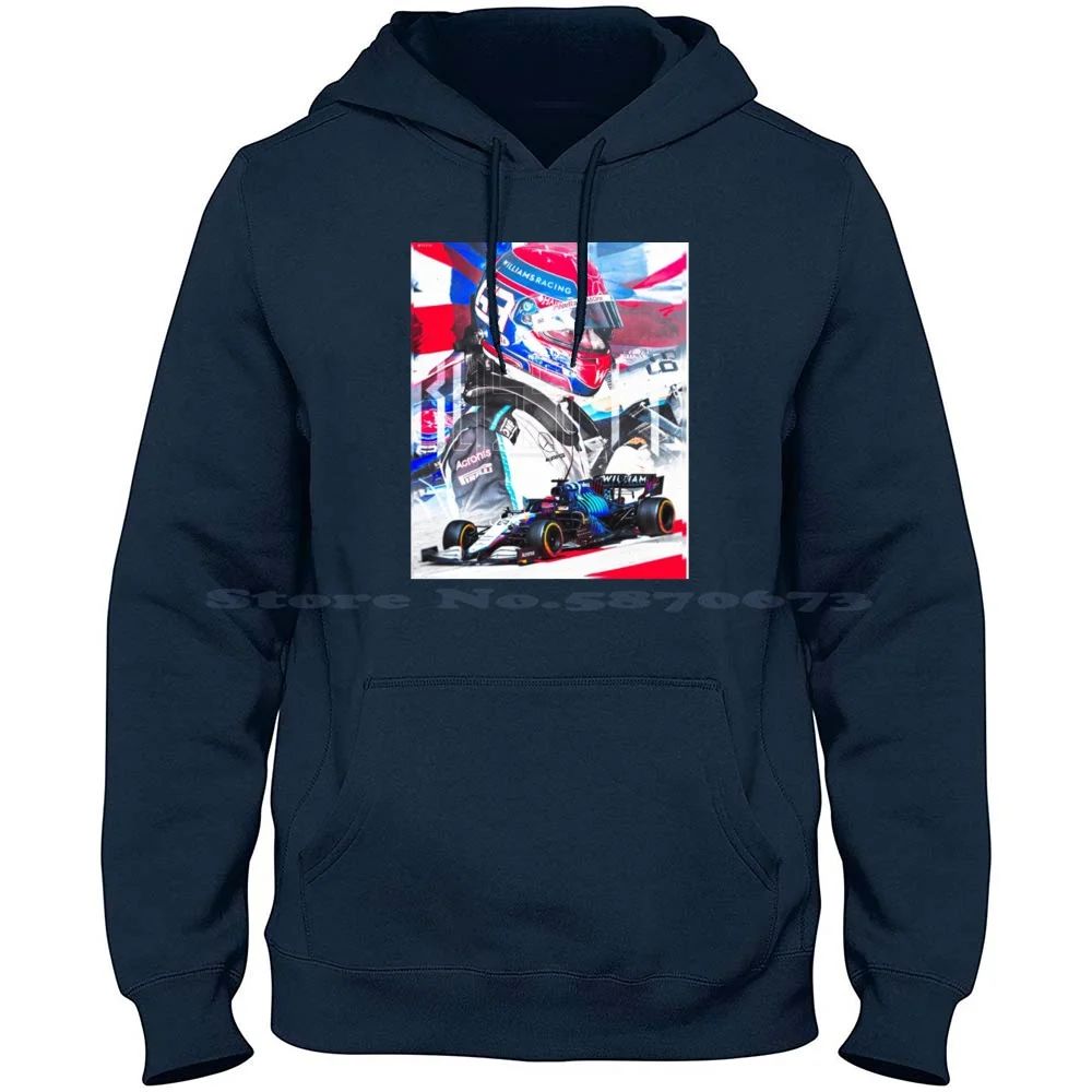 George Russell-William 100% Cotton Hoodie Williams 2021 Racing George Russel 63 Grand Prix F12021 Grid Liveries 63 Helmet