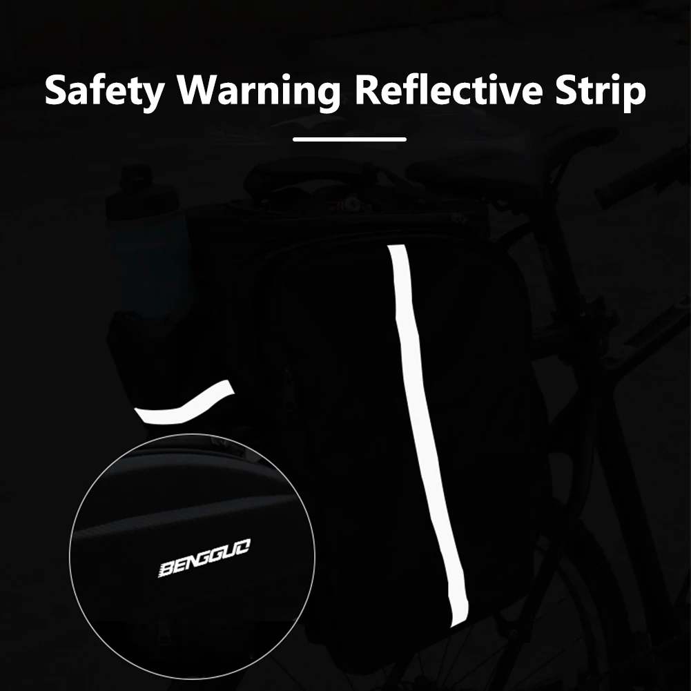 

Bike Rack Bag with Reflector & Shoulder Strap Saddle Seat Bag Carrier Bicycle Rear Seat Pouch for Commuter Travel Outdoor
