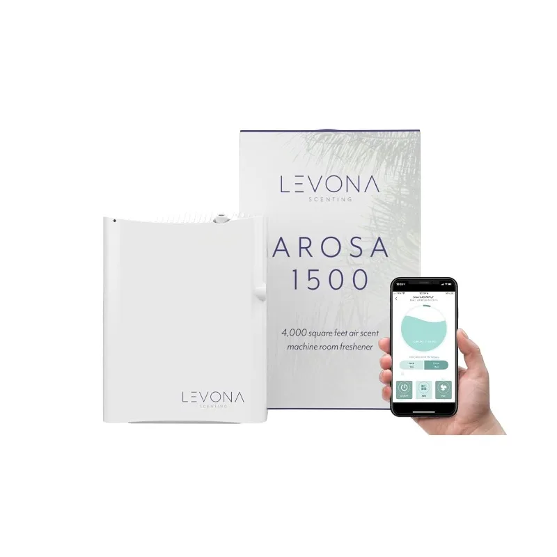 Levona Scent Waterless Diffuser - Essential Oil Aroma Smart Plug-in, Portable Machine for Whole House & Large Spaces, LCD, HVAC