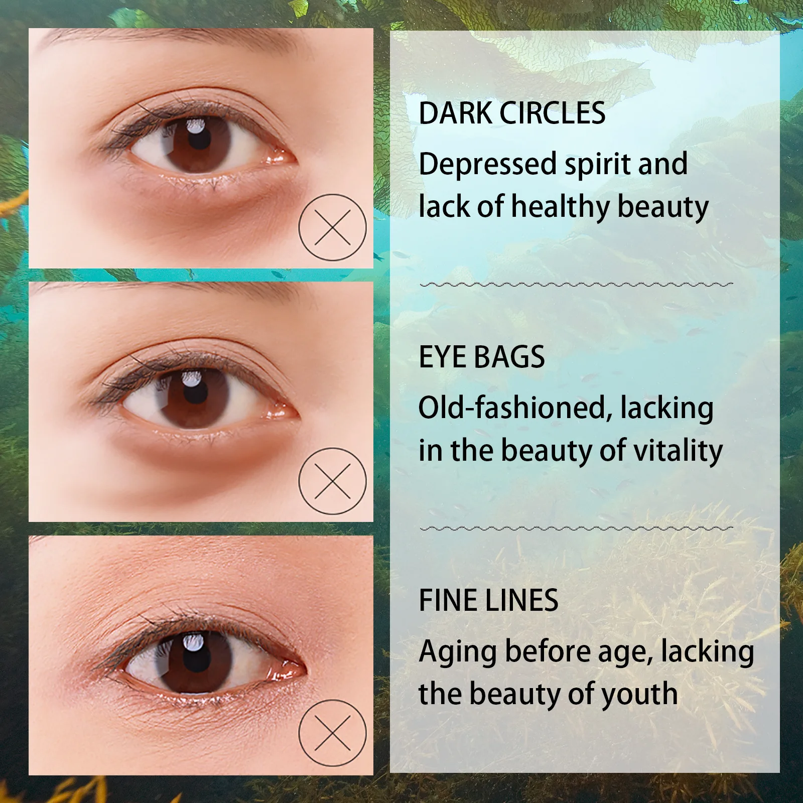 ผ้าปิดตาสาหร่ายครีมบำรุงผิวลดรอยหมองคล้ำรอบดวงตาแผ่นแปะตาช่วยลดริ้วรอยเพิ่มความชุ่มชื้น