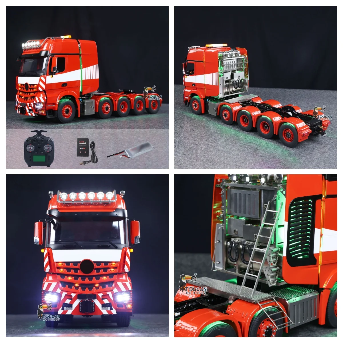 

TOUCAN DIY 10X8 Metal Chassis 3363 1/14 RC Tractor Truck RTR Lorry Car Smoke Sound 2Speed Gearbox ST8 Battery Rotating Light Toy