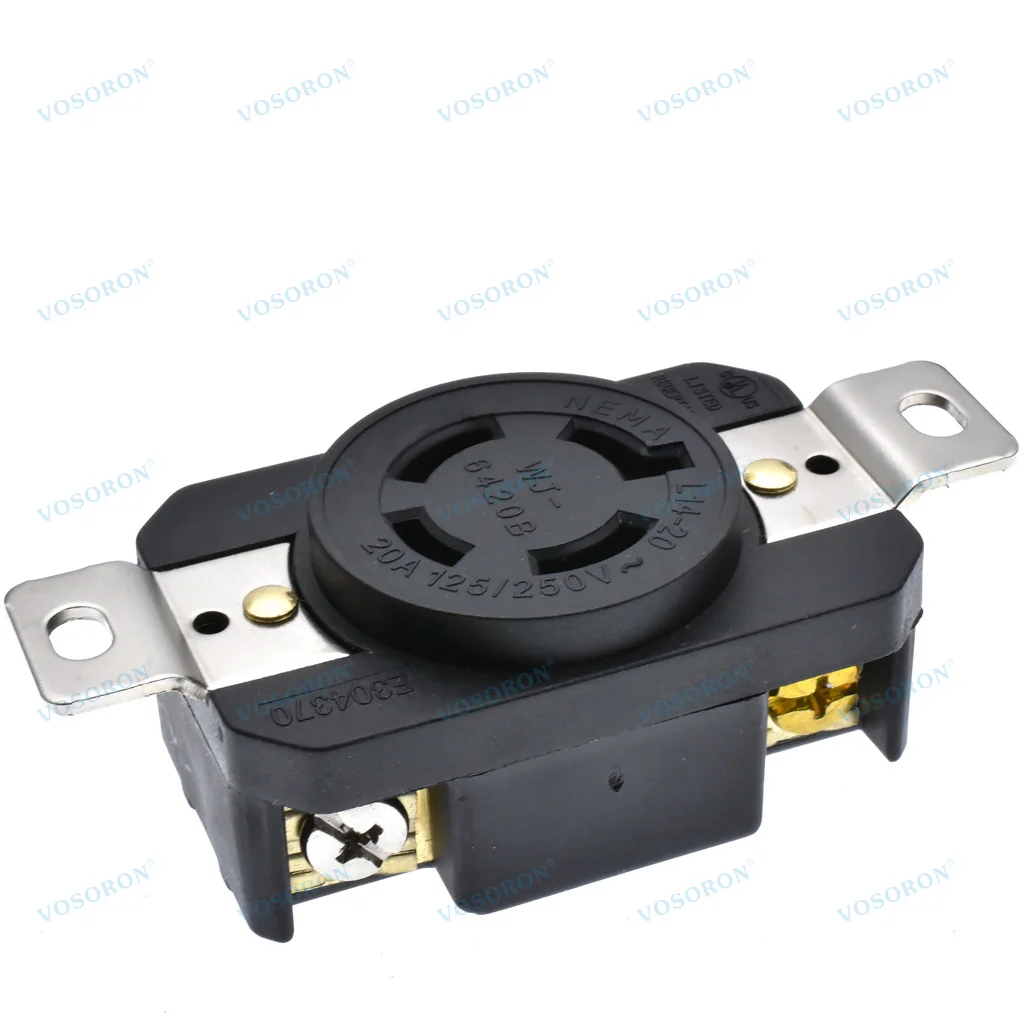 NEMA L14-20P & NEMA L14-20R Locking Plug and Connector,Generator Twist Lock Plug Adapter,20 Amp 125/250V 3 Pole 4 Wire Grounding - view 2
