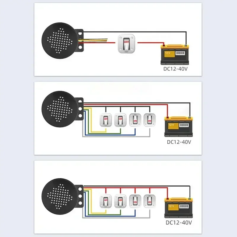 Reversing Siren Buzzer Car Start Voice Reminder Customized 4-Channel Trigger Speaker Prompter Sound Alarm Horn Buzzer Car Truck