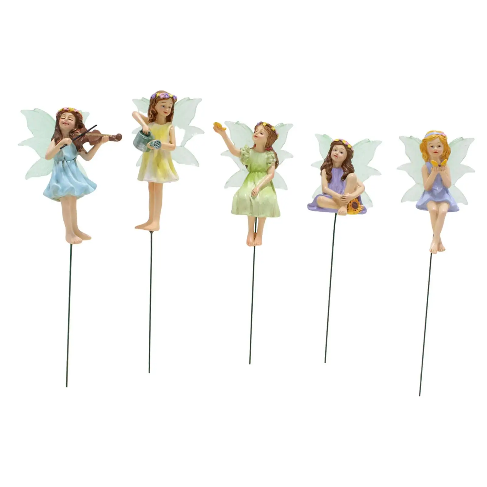 5 Pieces Garden Mini Fairies Figurines Luminous Flower Pot Decoration Ornaments Cartoon Fairy Garden Accessories for Balcony