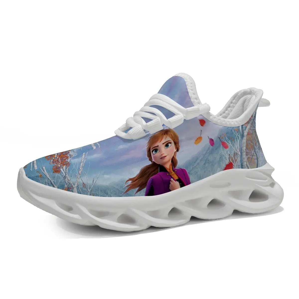 

Frozen Anna Autumn Winter Forest Casual Sports Shoes Disney Girls' Casual Shoes Frozen Princess Elsa White Shoes Sneakers