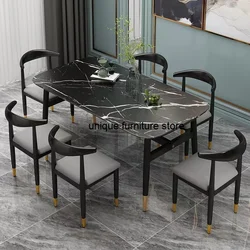 Legs Coffee Dining Table Set Waterproof Office Gold Coffee Dinner Table and Chairs Marble Mesa Plegable Kitchen Furniture