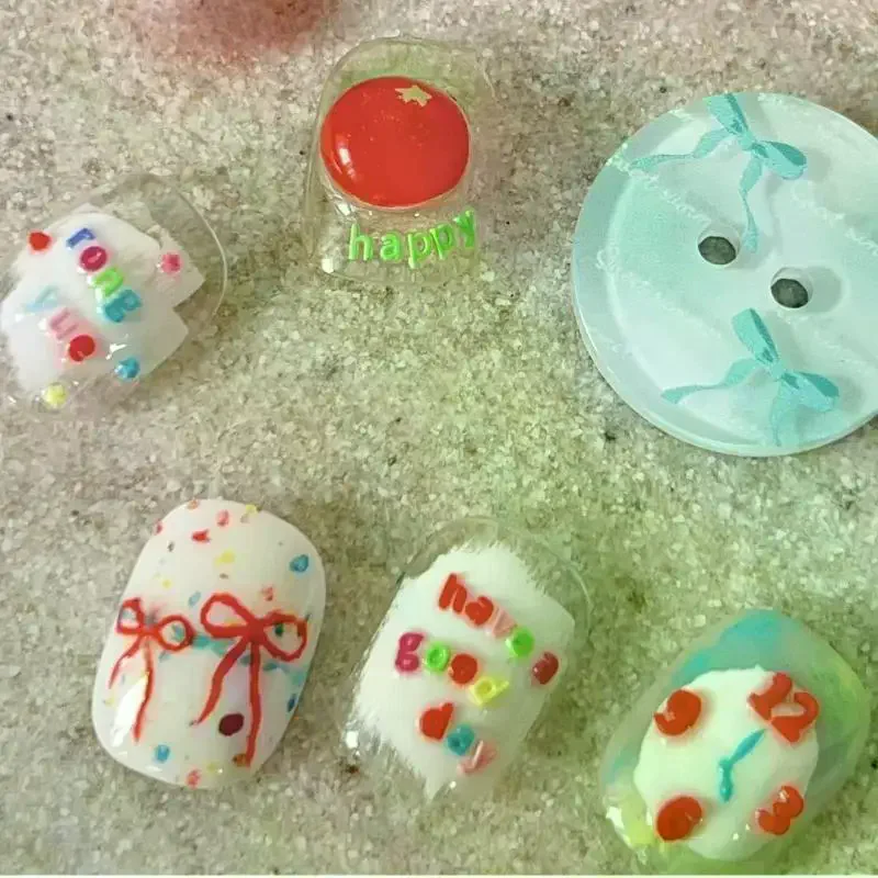 

1/5Pcs Reusable Mini Letters Numbers Manicure Decoration Drip Glue Template For DIY Nail Art UV Glue Drop Glue Transparent Mold