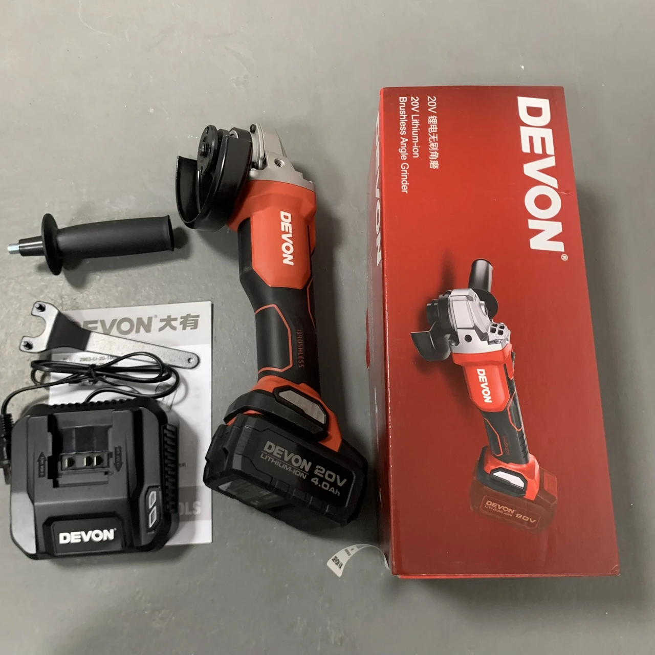 

DEVON 2903 lithium angle grinder brushless high-power cutting machine handheld polishing and grinding machine lithium tool 125mm